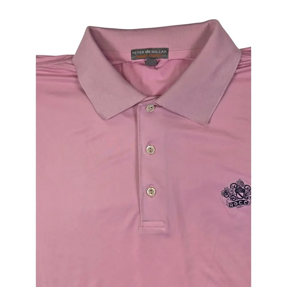 Peter Millar Summer Comfort Mens L Polo Shirt Golf Short Sleeve Pink
